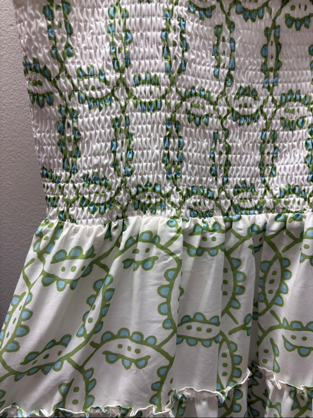 J.Marie Green Patterned Ruffle-Strap Maxi Dress - Picture 3 of 5